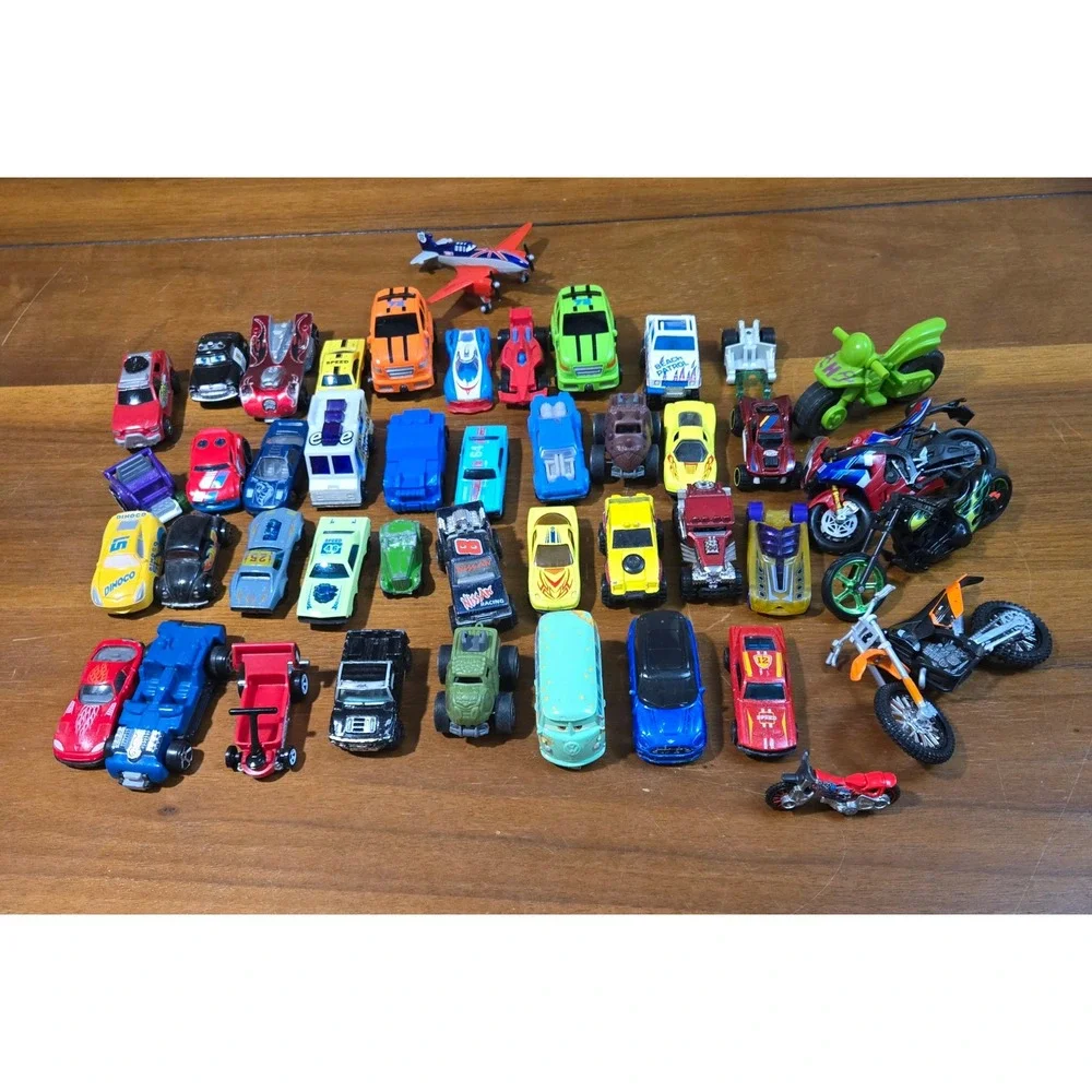 Mixed Toy Vehicle Lot 40+ Pc Hot Wheels Disney Cars Motorcycles Plane Trucks